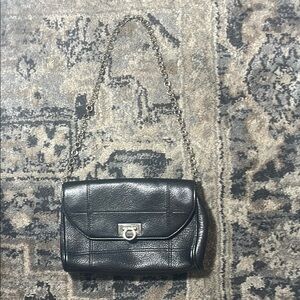 Vintage Salvatore Ferragamo Authentic Black Luxury Small Clutch Handbag